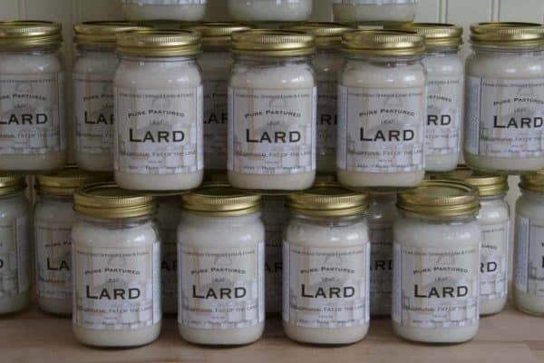 Jars of leaf lard