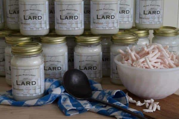 Leaf lard jars and fat